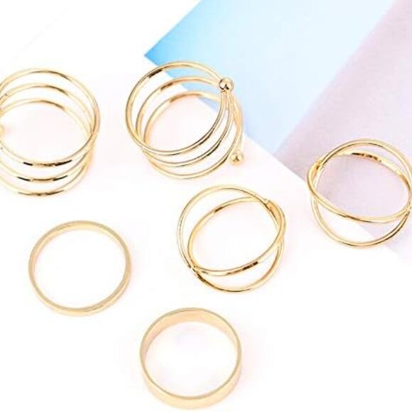 6-16 PCS Knuckle Stacking Rings for Women,Boho Vintage Stackable Midi Finger Rin - Picture 7 of 7